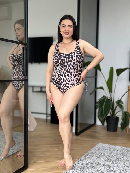 Суцільний купальник PLUS SIZE леопардовий XL&ndash;4XL SW3651 фото