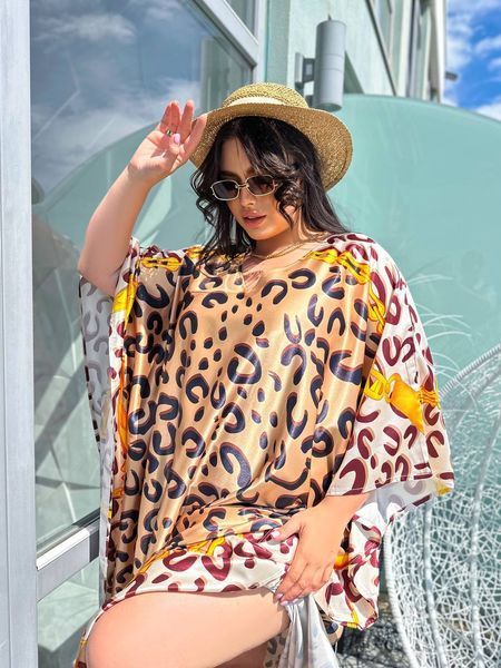 Сукня-туніка PLUS SIZE з атласного шовку XL&ndash;7XL SW650/1 фото