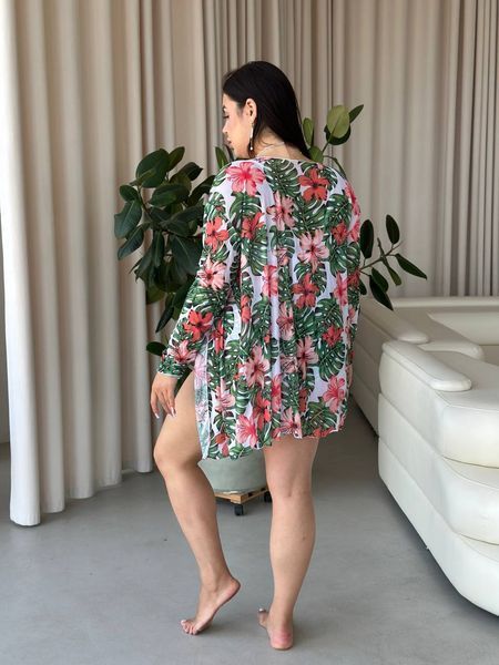 Разноцветный пляжный комплект купальник + туника XL&ndash;3XL SW1252/1-xl фото
