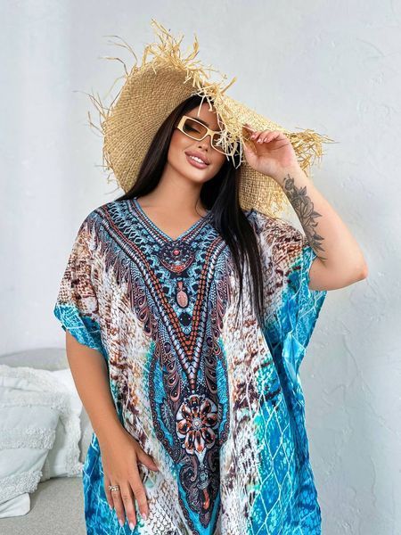 Різнокольорова сукня-туніка PLUS SIZE універсальна L&ndash;6XL SW655 фото