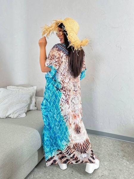 Різнокольорова сукня-туніка PLUS SIZE універсальна L&ndash;6XL SW655 фото