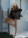 Чорна пляжна туніка з сітки Oversize M SW4052  фото 4