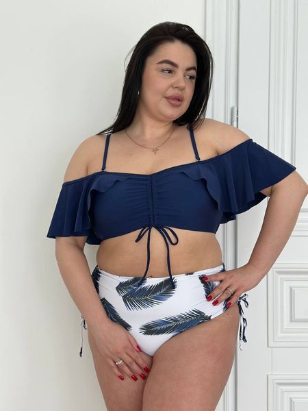 copy_Роздільний купальник PLUS SIZE синьо-білий XL&ndash;4XL SW1279-xl фото