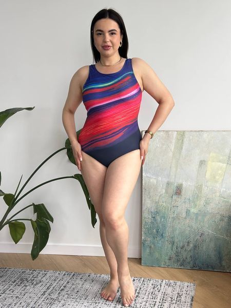 Суцільний купальник PLUS SIZE з яскравим принтом XL&ndash;3XL SW3705-xl фото