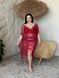 Бордовая вязаная пляжная накидка с бахромой PLUS SIZE Oversize SW4036/1 фото 3