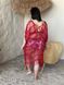 Бордовая вязаная пляжная накидка с бахромой PLUS SIZE Oversize SW4036/1 фото 5