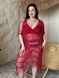 Бордовая вязаная пляжная накидка с бахромой PLUS SIZE Oversize SW4036/1 фото 1