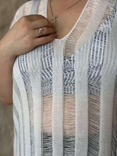Белая пляжная накидка PLUS SIZE универсального размера 100&ndash;140 см SW4038/1 фото