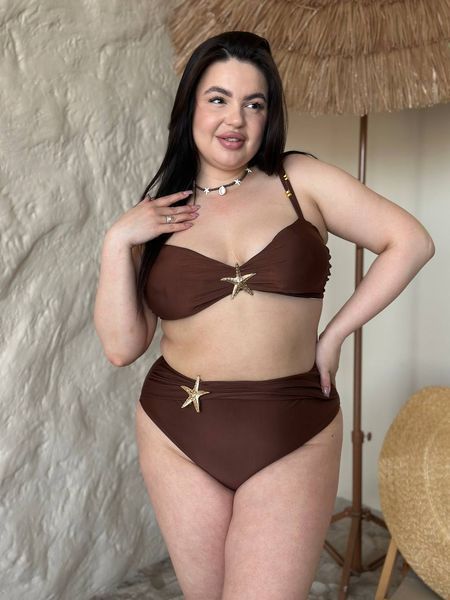 Роздільний купальник PLUS SIZE коричневий 4XL SW4031 фото