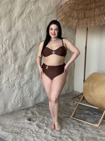 Роздільний купальник PLUS SIZE коричневий 4XL SW4031 фото