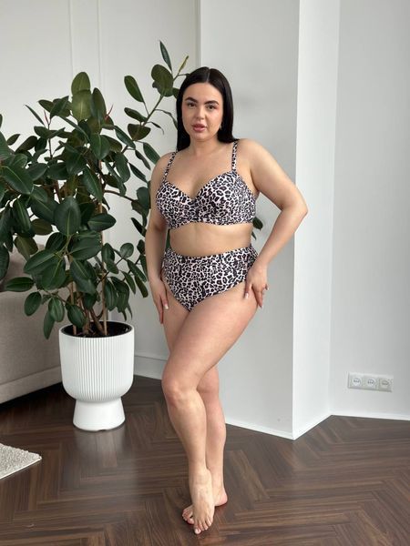 Раздельный купальник PLUS SIZE пудровый с леопардовым принтом 4XL SW3596-4xl фото